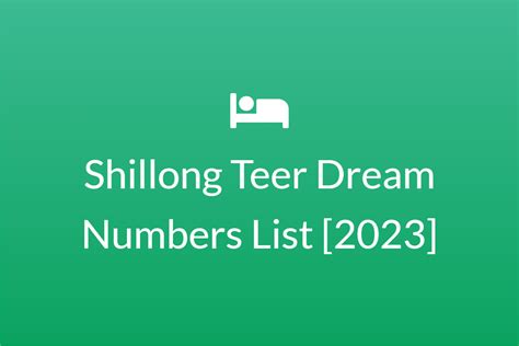 shillong teer list 2023